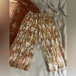 Urban Outfitters Tribal Green and Orange Patterned Pants